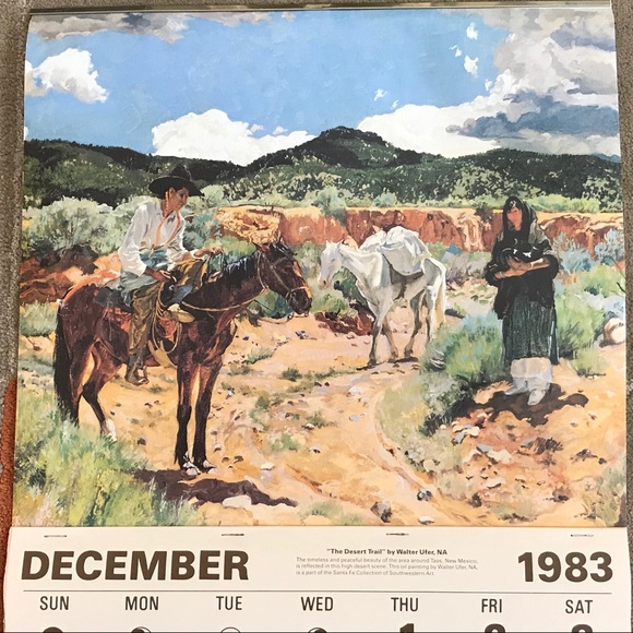 1984 SANTA FE RAILROAD CALENDAR Walter Ufer PRINT - Picture 4 of 8
